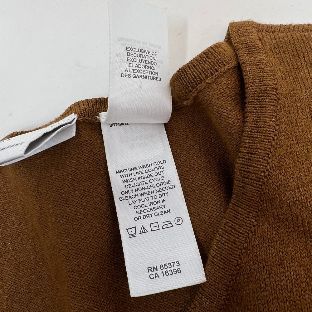 Emma James Women's Brown 3/4 Sleeve Cardigan/Sweater Size 1 With Embroidery - Picture 6 of 8